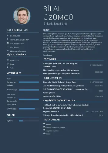 Kuaför Cv Örnekleri cv indir